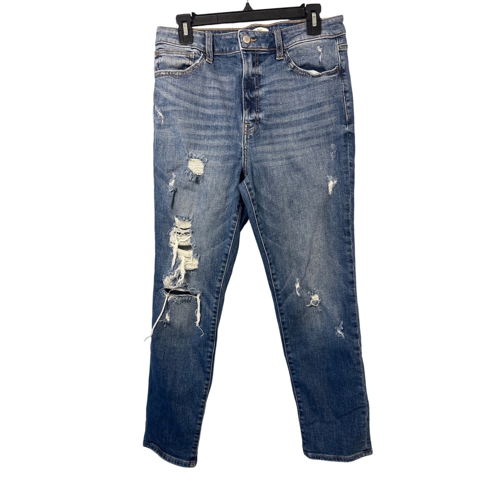 Willow & Root Mom Fit Destruction High Waist Denim Jeans 31 Streetwear Grunge